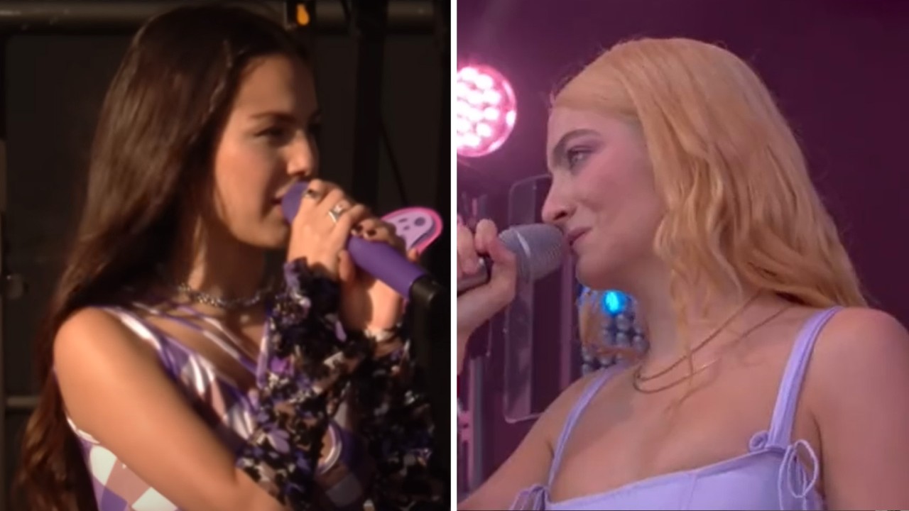 Lorde and Olivia Rodrigo performing at Glastonbury.