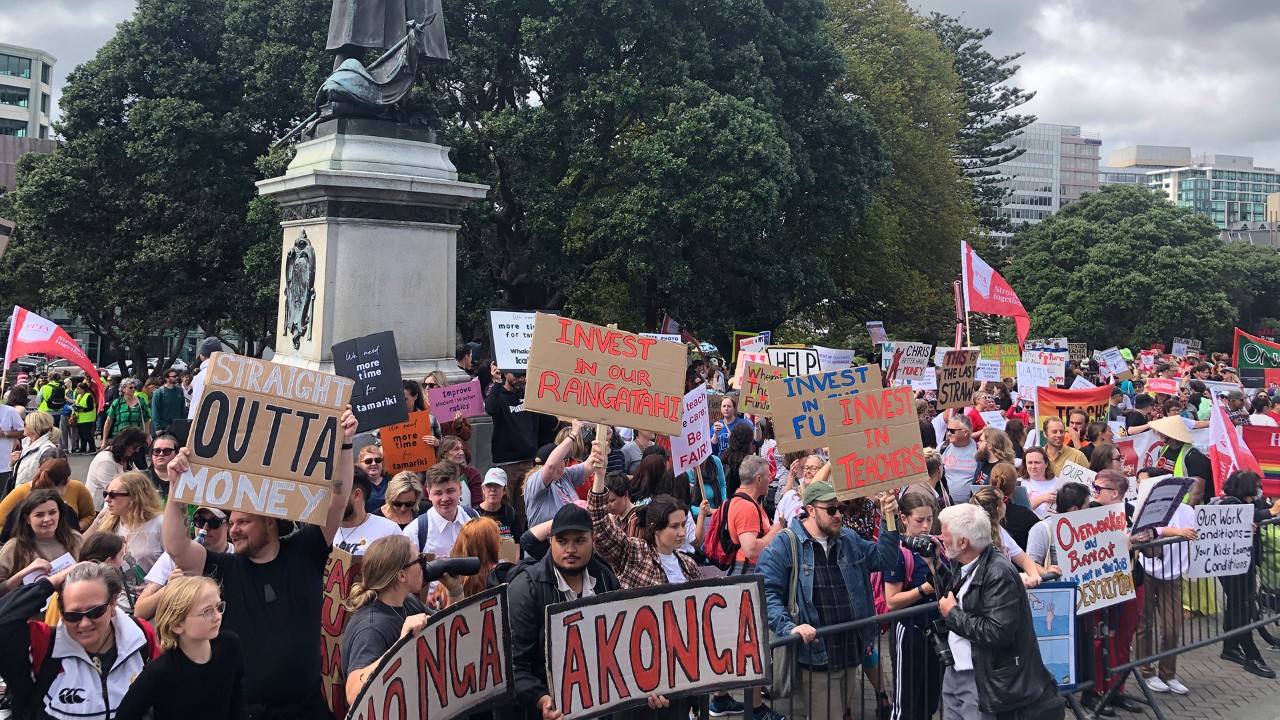 University of Auckland staff strike for improved pay and better conditions for future employees