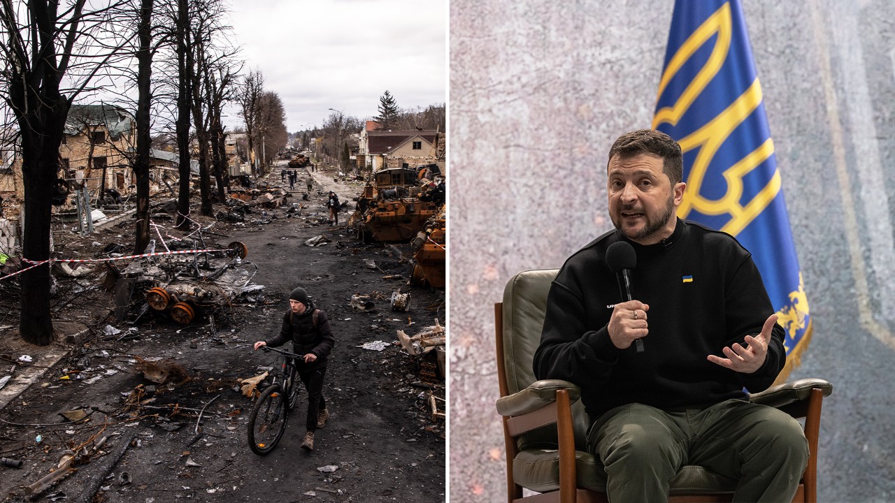 Zelensky speaks at media conference on the one year anniversary of Russia's invasion of Ukraine